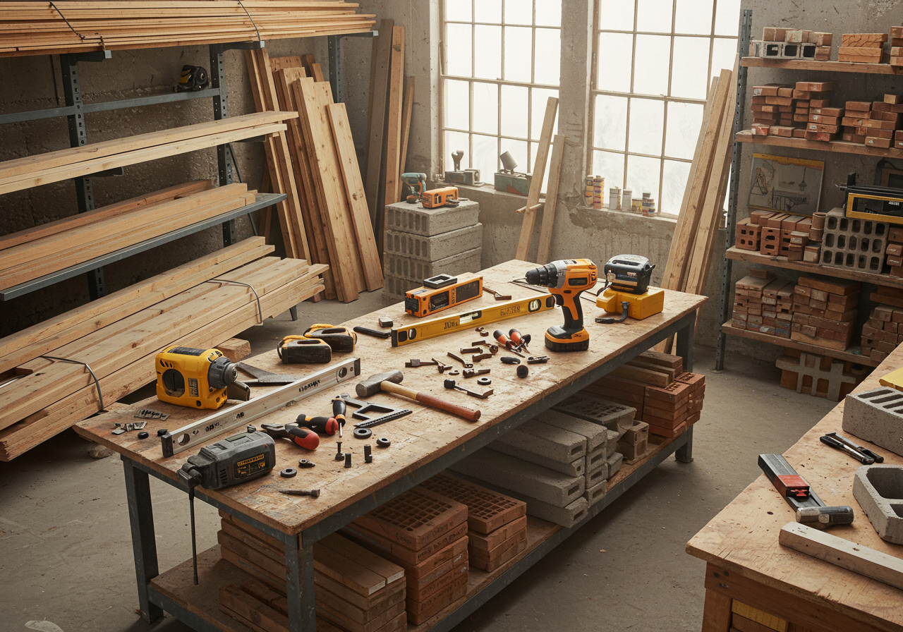 Matériaux de construction et outils